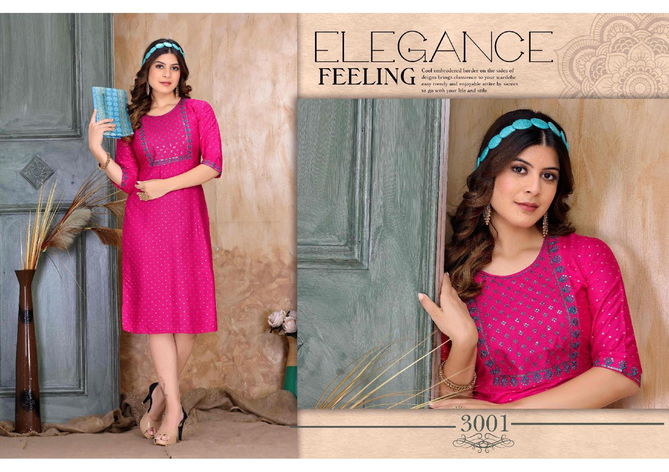 Golden Inayat Sequence Daily Wear Heavy Rayon Designer Kurti Collection